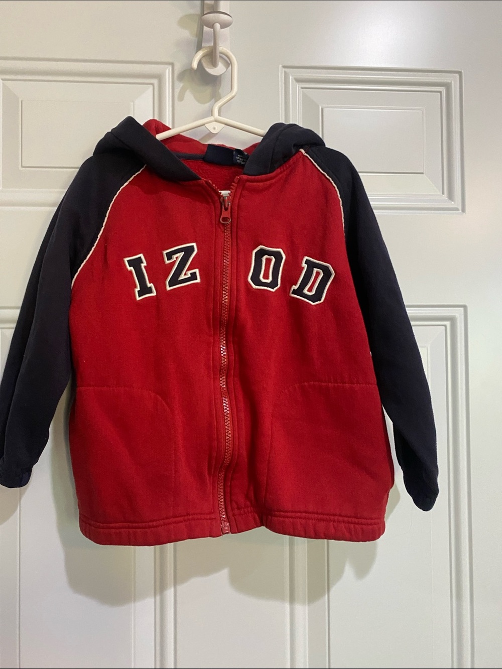 Izod Red and Navy Hooded Zip-Up Jacket for Kids